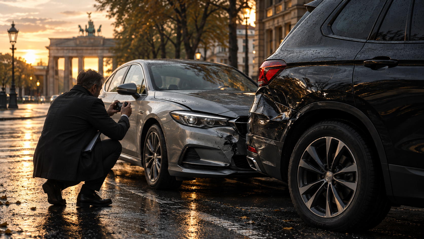 Auffahrunfall in Berlin mit dokumentiertem Fahrzeugschaden